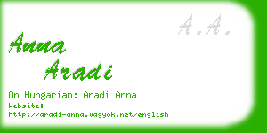 anna aradi business card